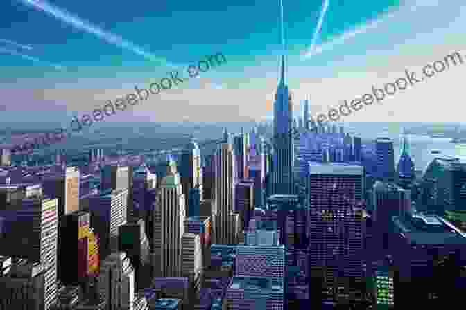 A Panoramic Cityscape With Towering Skyscrapers Reaching Towards A Clear Blue Sky, Showcasing The Contrast And Harmony Between Urban Structures And The Vastness Of Nature. Clear Skies Jessica Scott Kerrin