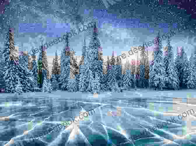 A Winter Scene With Snow Covered Trees And A Frozen Lake Redwork Winter Twitterings Pearl Louise Krush