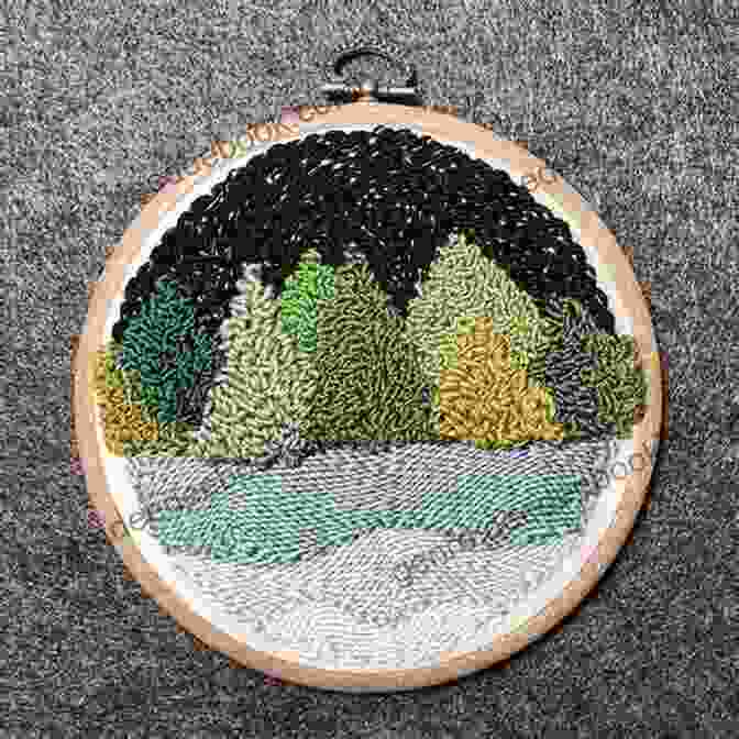 Beginner Friendly Landscape Scene Punch Needle Pattern Punch Needle Tutorials: Simple And Beautiful Patterns Using Punch Needle Technique You Can Follow